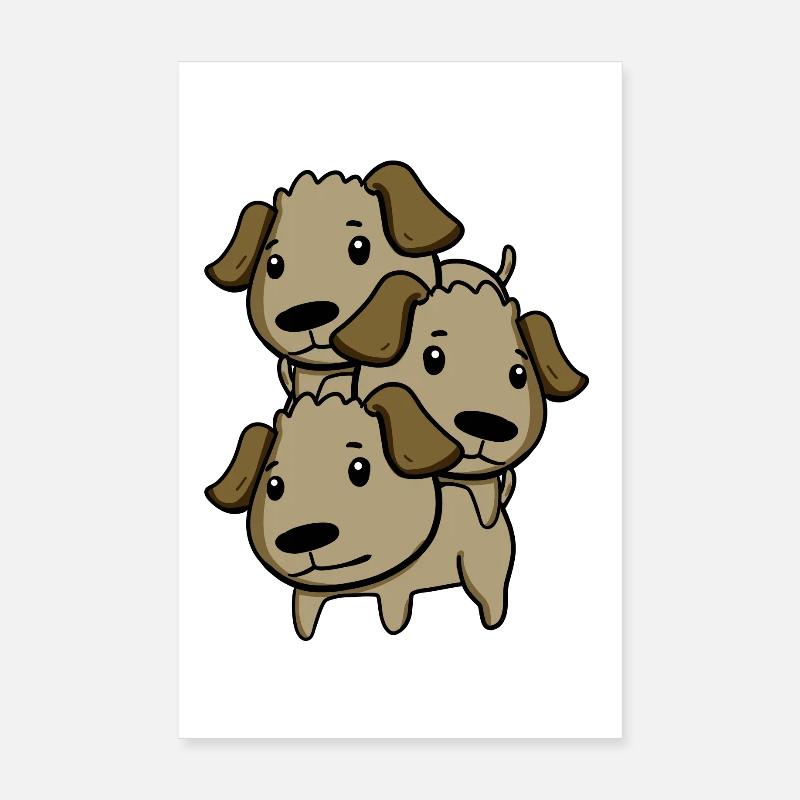 Chiens mignons Poster 20 x 30 cm