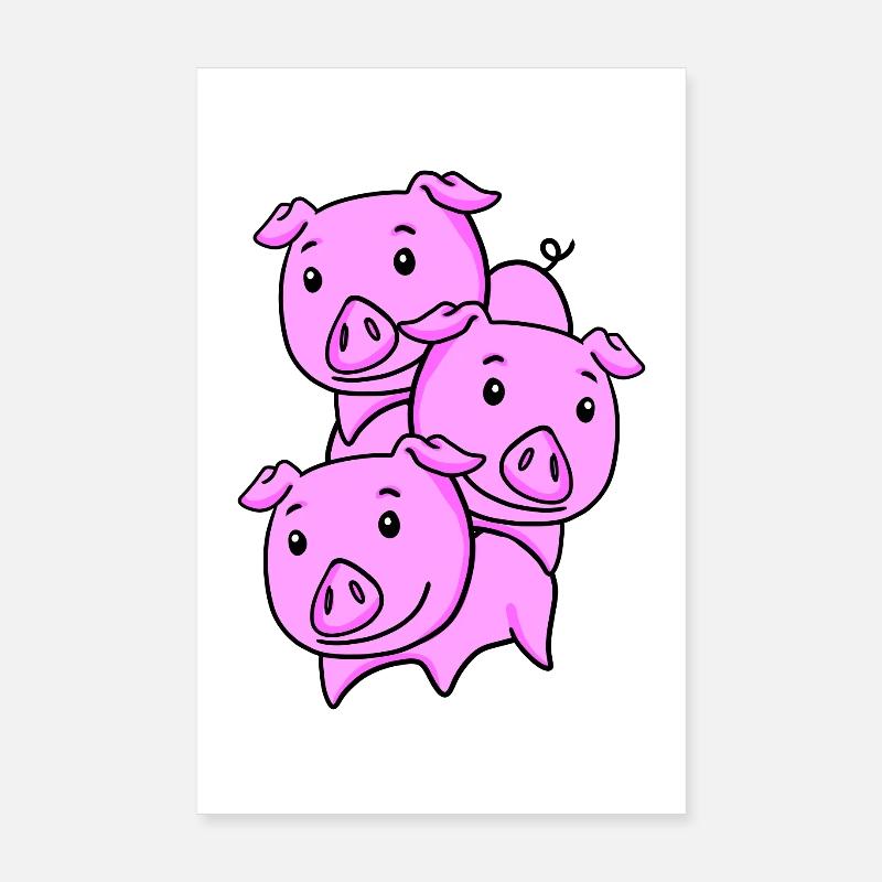 Cute pigs Poster 8" x 12" (20x30 cm)