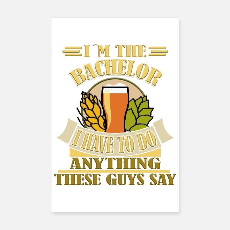 Bachelor Groom Bachelor Party Poster 8" x 12" (20x30 cm)
