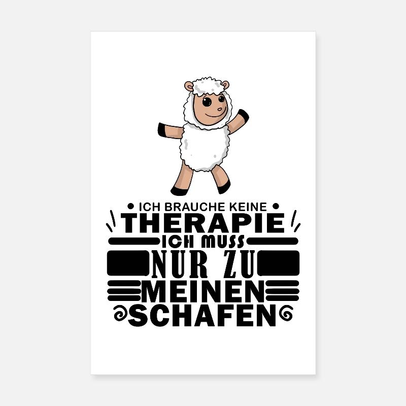 Schafe Schaf Schafzüchter Geschenk - Poster 20x30 cm - Weiß