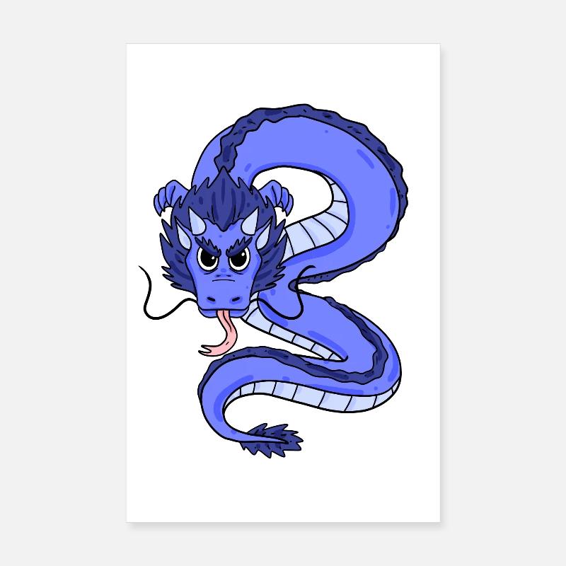 Dragon - Poster 20 x 30 cm - blanc