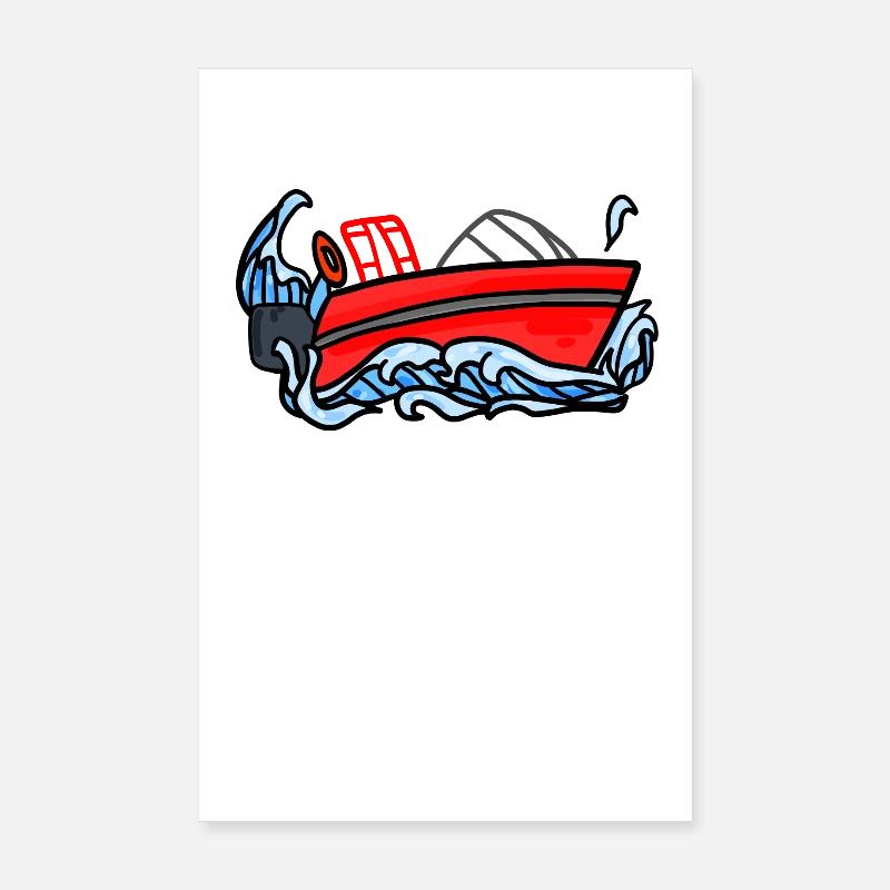 Bateau de pompiers Poster 20 x 30 cm