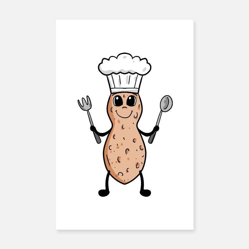 Peanut Chef Cooking Restaurant Gift Poster 8" x 12" (20x30 cm)