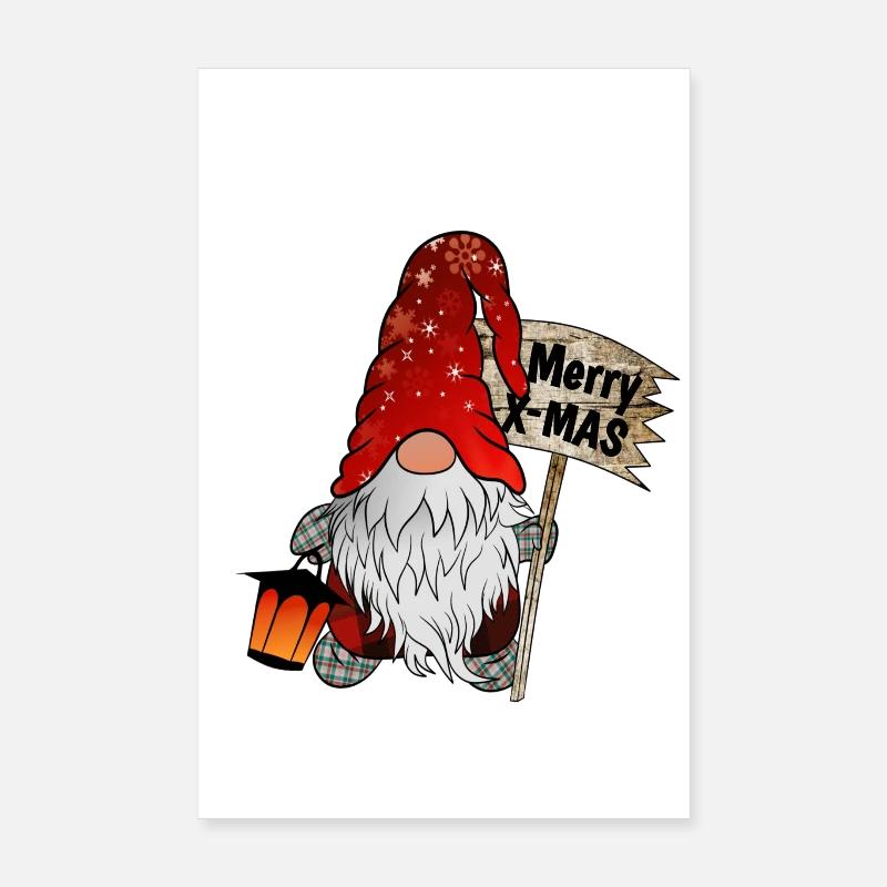 Nain de Noël Gnome de Noël Poster 20 x 30 cm