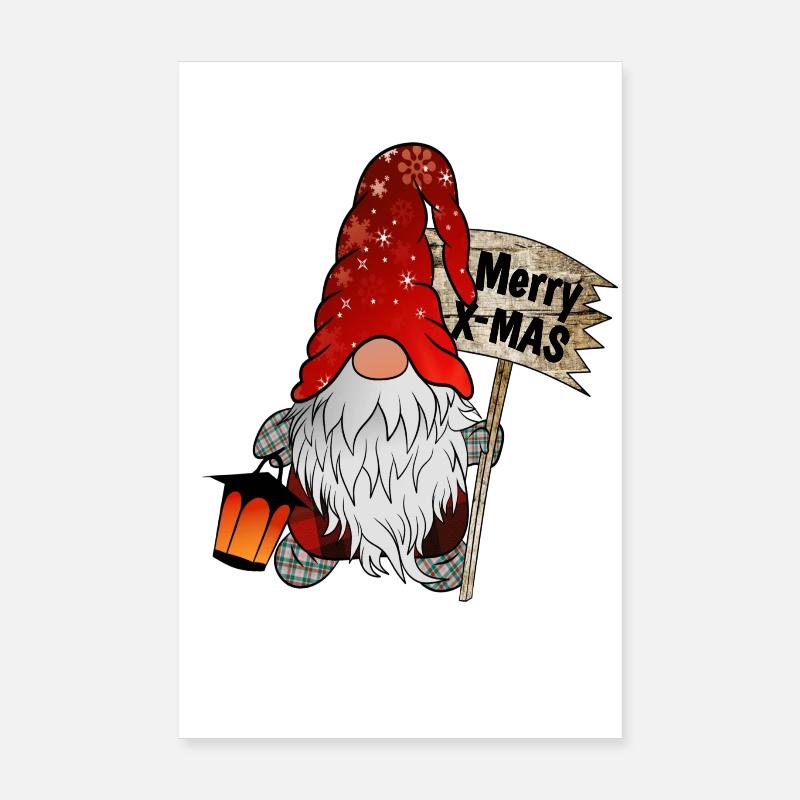 Noël Nain Noël Gnome Joyeux Noël Poster 20 x 30 cm