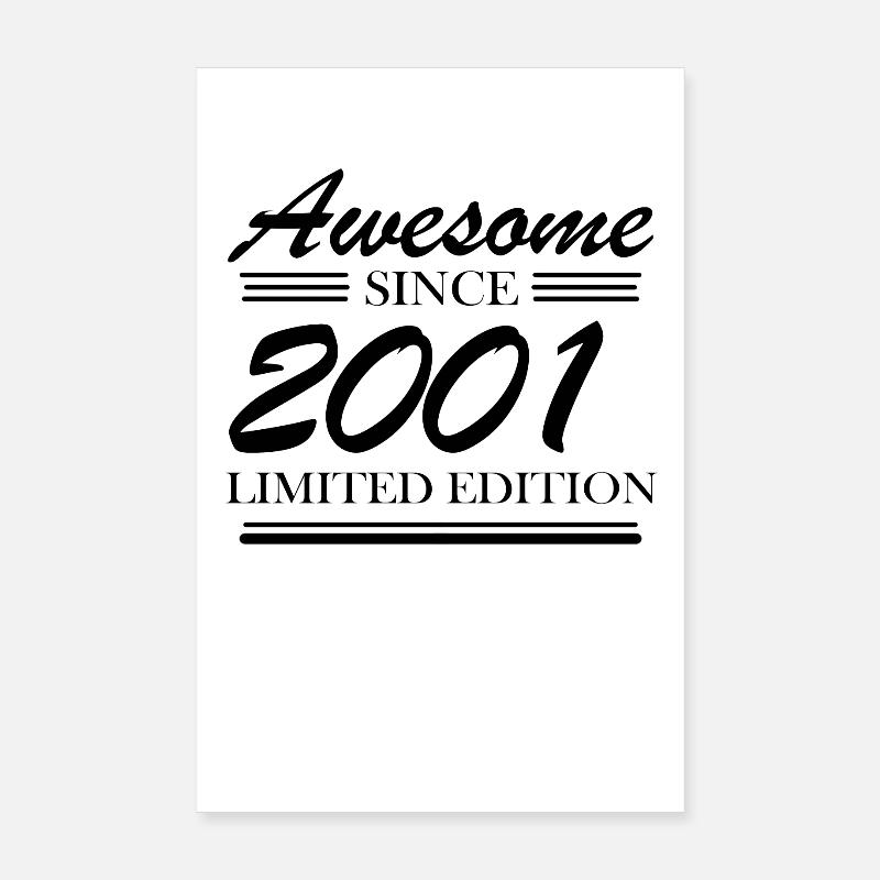 2001 - Né en 2001 Poster 20 x 30 cm