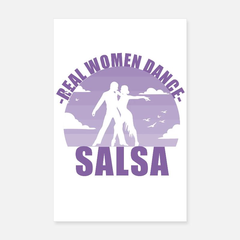 De vraies femmes dansent la salsa! Cadeau de danseur Poster 20 x 30 cm