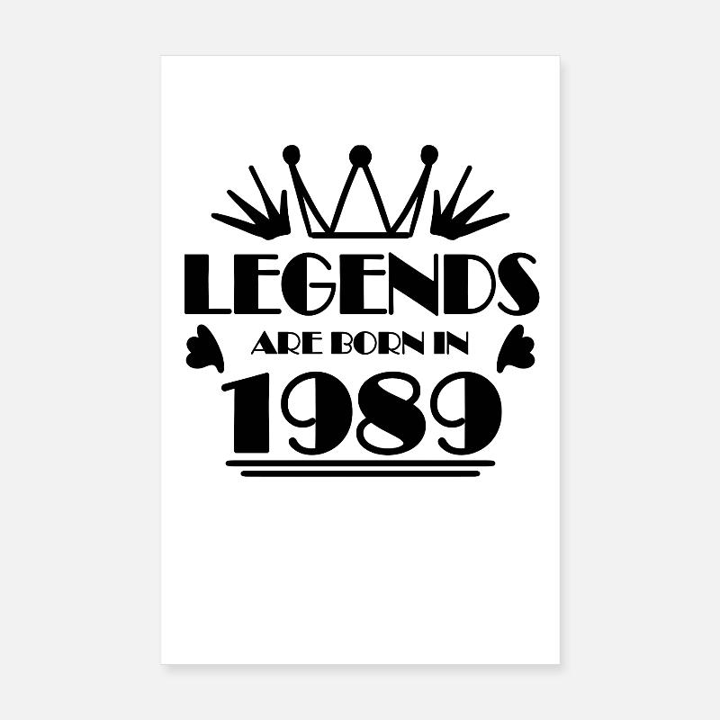 1989 - Né en 1989 Poster 20 x 30 cm