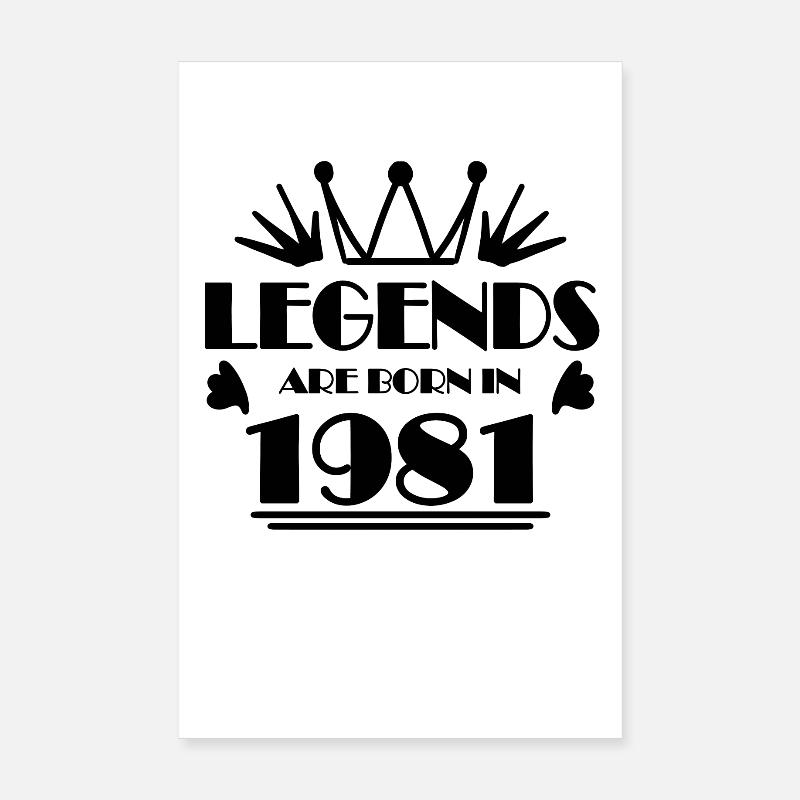 1981 - Né en 1981 - Poster 20 x 30 cm - blanc
