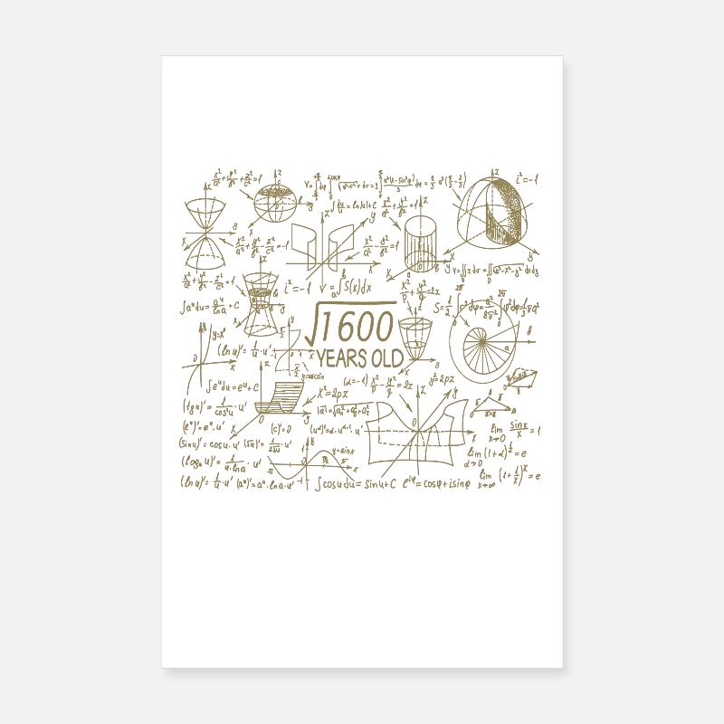 40th birthday for math teachers and math nerds Poster 8" x 12" (20x30 cm)
