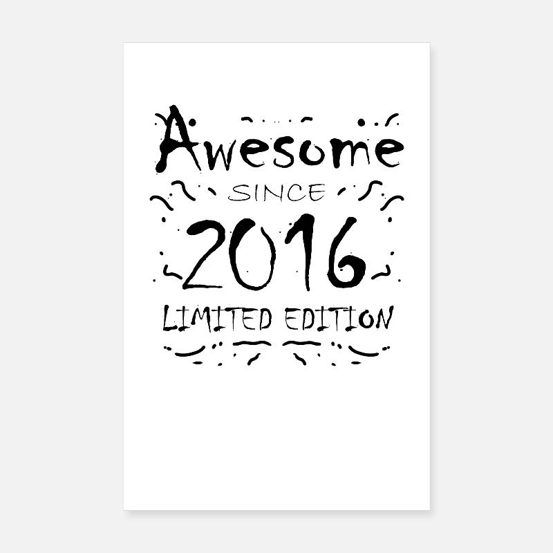 2016 - Né 2016 - Année de naissance 2016 Poster 20 x 30 cm