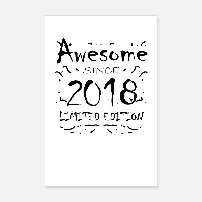 2018 - Né 2018 - Année de naissance 2018 Poster 20 x 30 cm