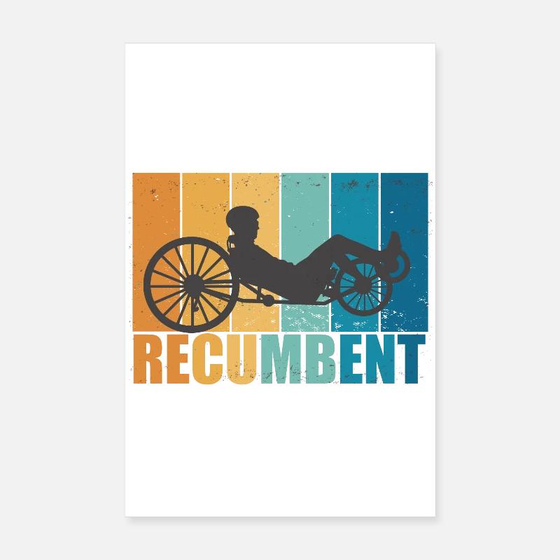Vélo Vintage Retro Cyclisme Couché Cadeau Poster 20 x 30 cm