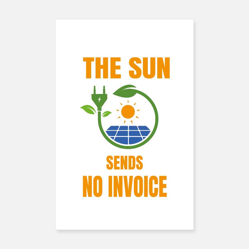 Soleil Pas de facture système solaire énergie solaire Poster 20 x 30 cm