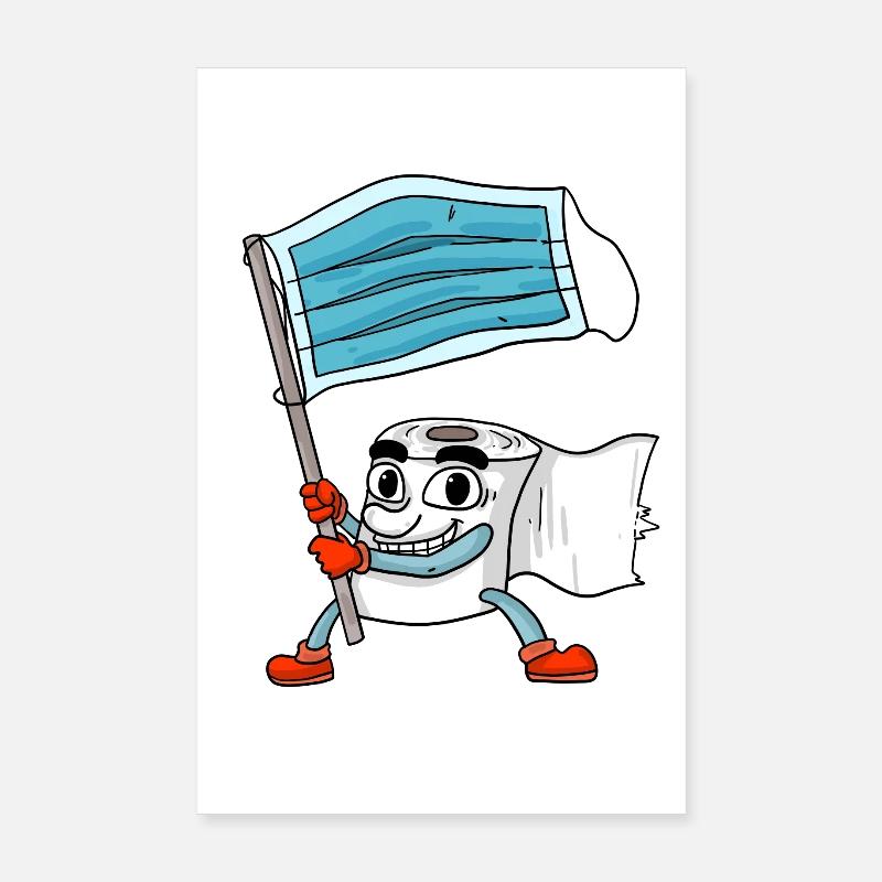 Drapeau de masque de papier toilette Poster 20 x 30 cm