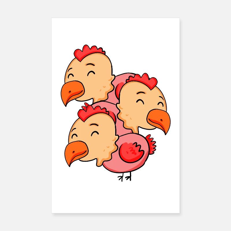 Poulets mignons - Poulet Poster 20 x 30 cm