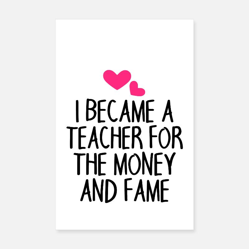 Lehrer Spruch lustig - Poster 20x30 cm - Weiß