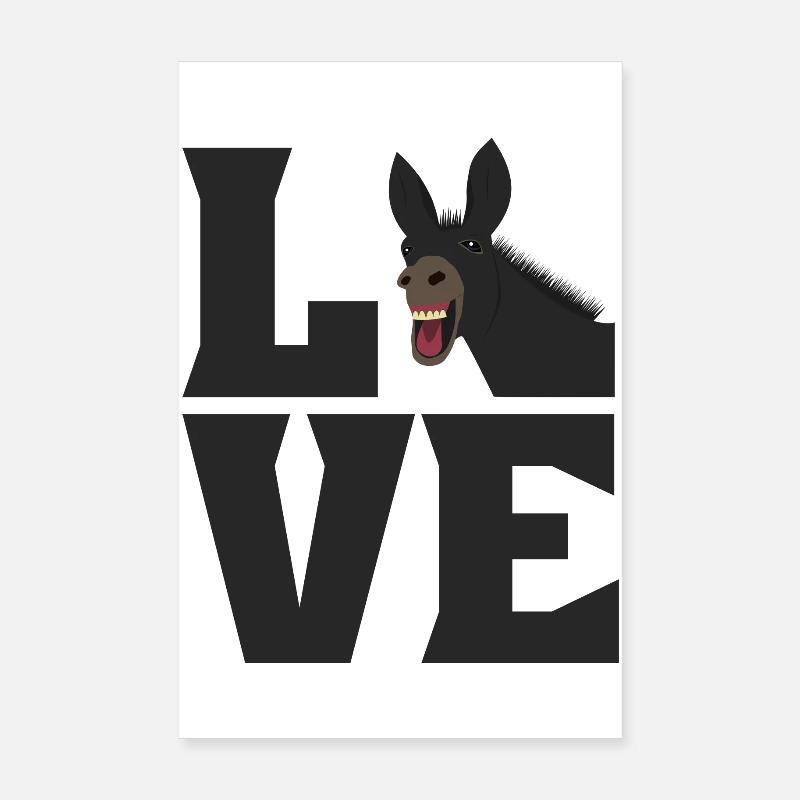 LOVE Muli Esel Liebe Maultier Pferd Poster 20x30 cm