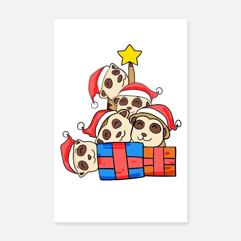 Suricate de l’arbre de Noël Poster 20 x 30 cm