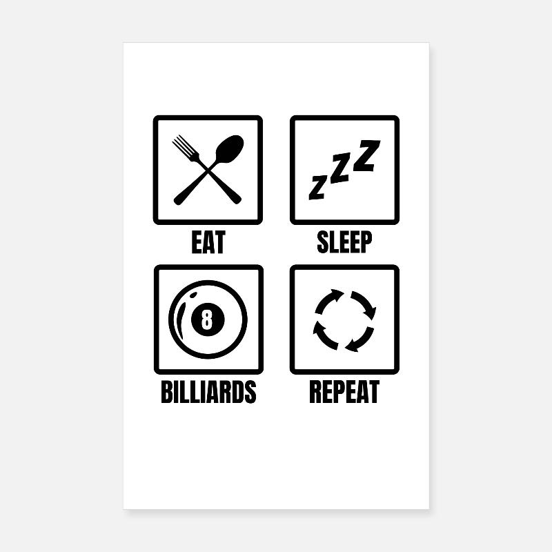 Pool billiards player Poster 8" x 12" (20x30 cm)