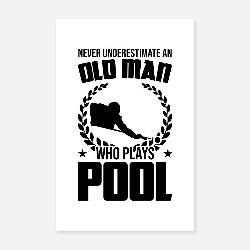 Old billiard player Poster 8" x 12" (20x30 cm)