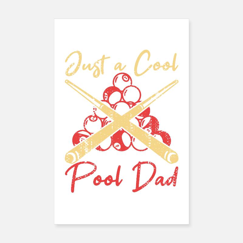 Billard Papa - Poster 20x30 cm - Weiß