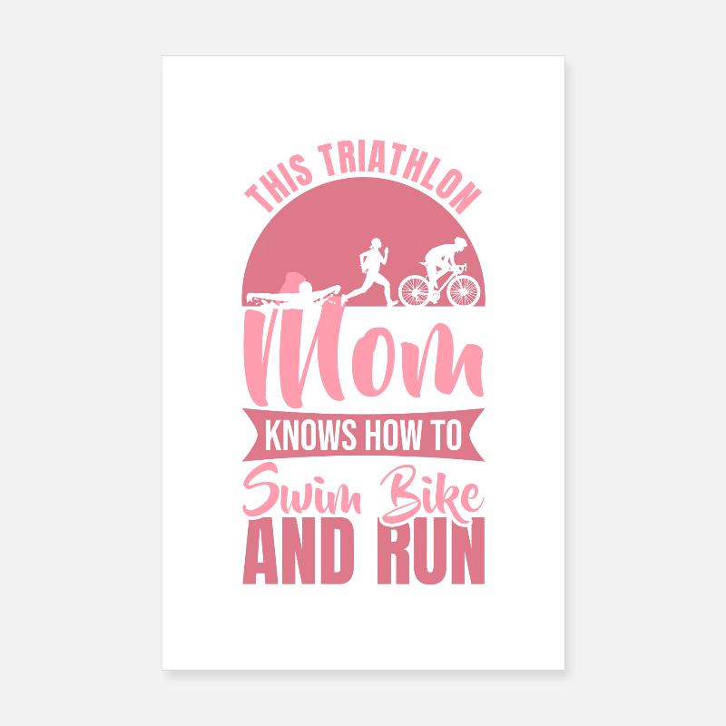 Maman triathlète Poster 20 x 30 cm