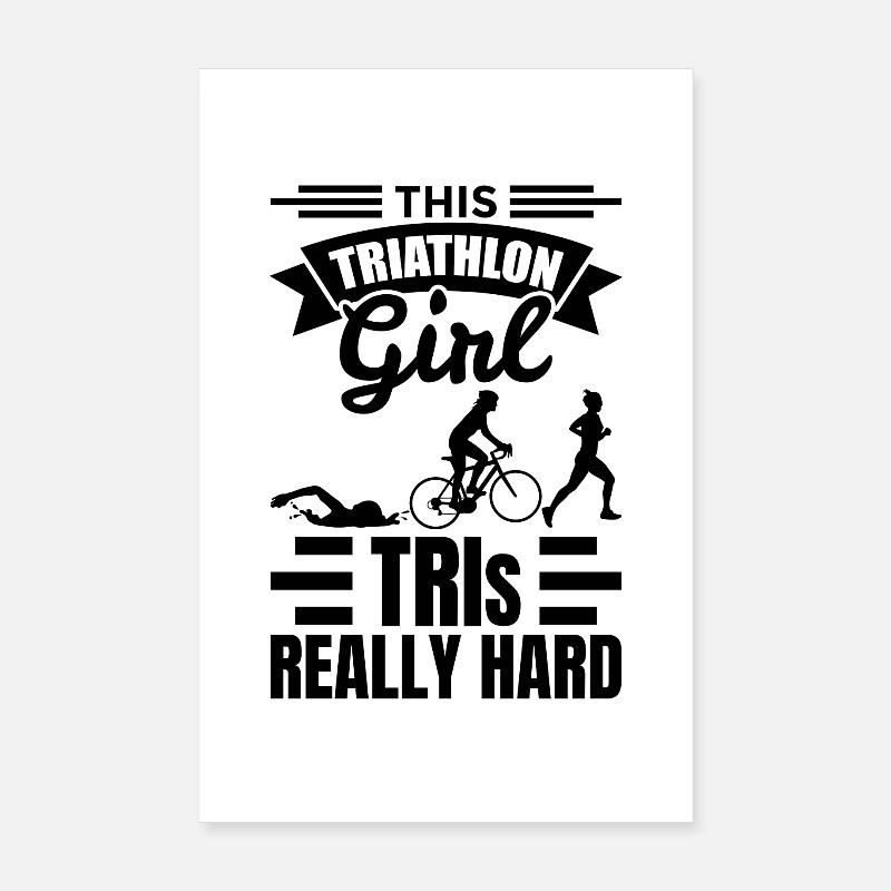 Triathlet Mädchen Poster 20x30 cm