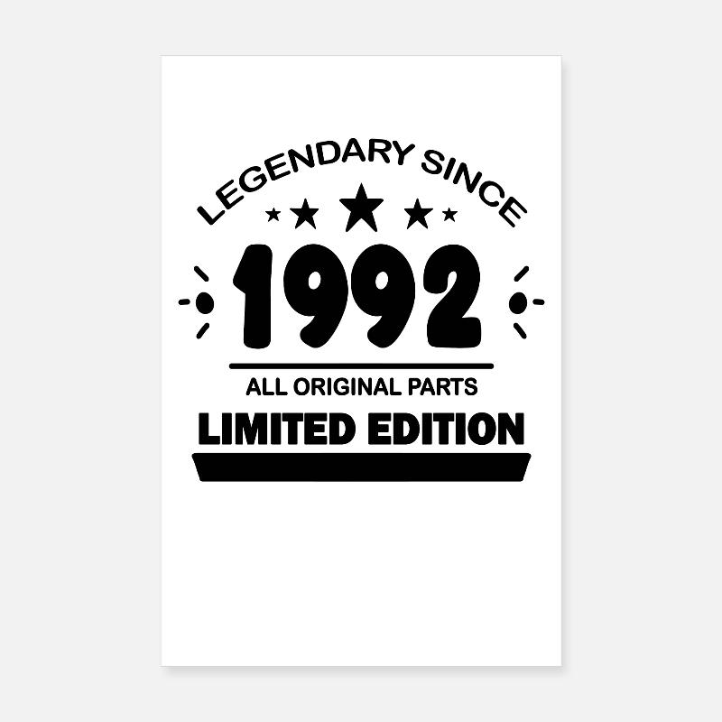 1992 - Né en 1992 Poster 20 x 30 cm