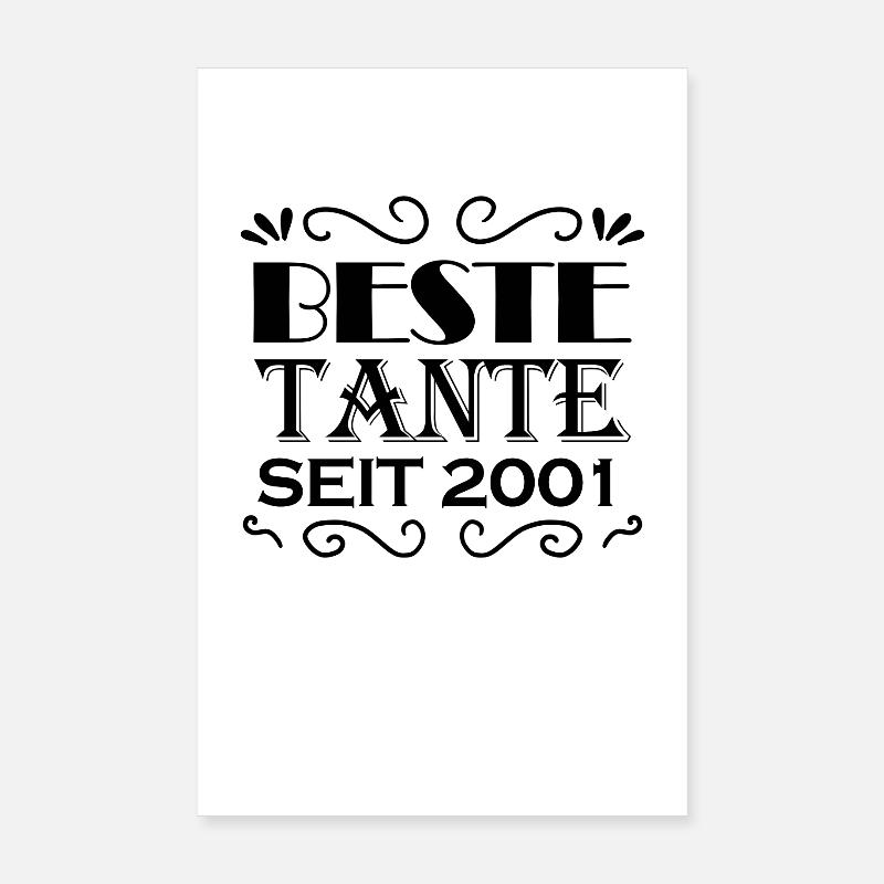 Beste Tante seit 2001 Poster 20x30 cm