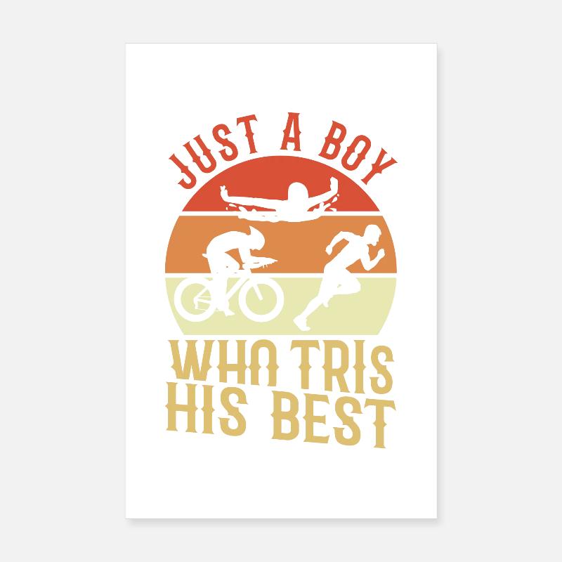 Triathlet - Poster 20x30 cm - Weiß