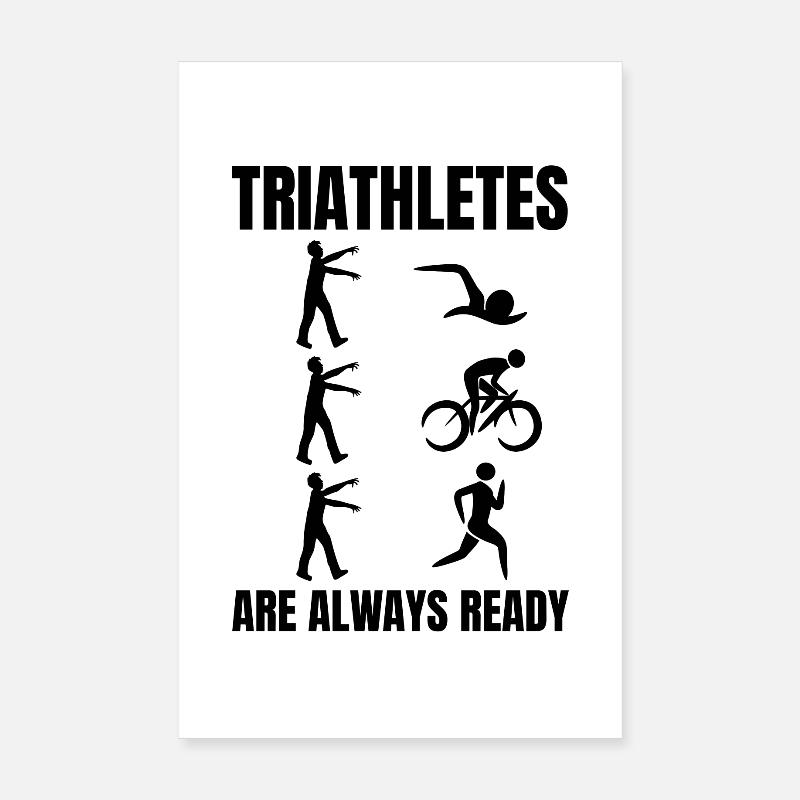 Triathlon - Poster 20x30 cm - Weiß