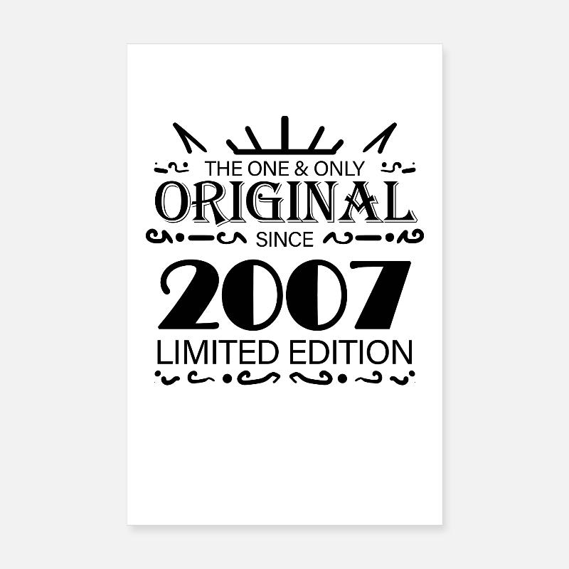 2007 - Année de construction 2007 - Millésime 2007 Poster 20 x 30 cm