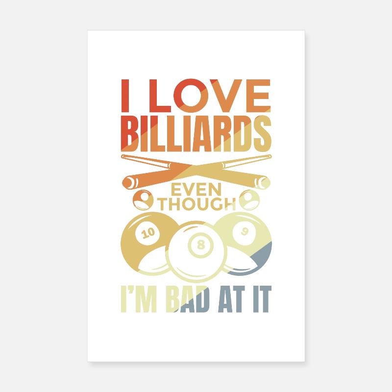 Blague de billard drôle Poster 20 x 30 cm