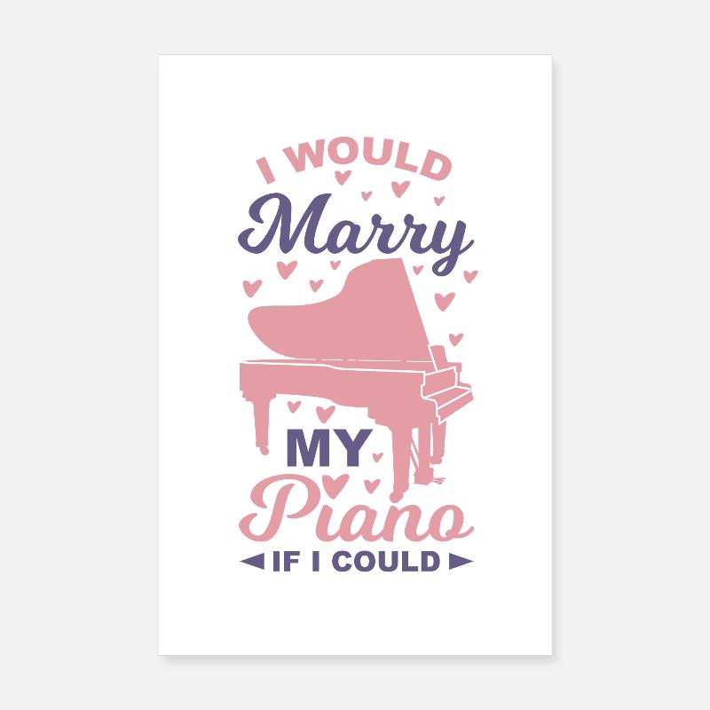 Klavier Spruch - Poster 20x30 cm - Weiß