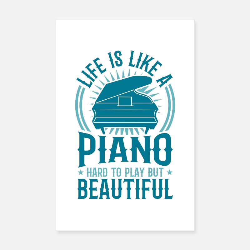 Klavier Motivation - Poster 20x30 cm - Weiß