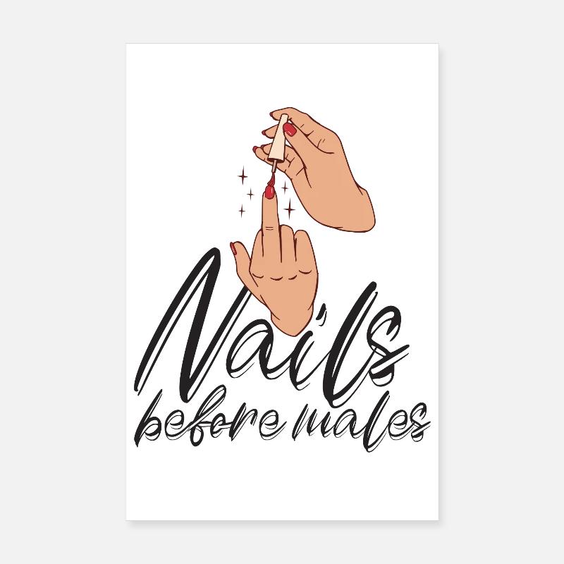 Nails before men Nail designer Poster 8" x 12" (20x30 cm)