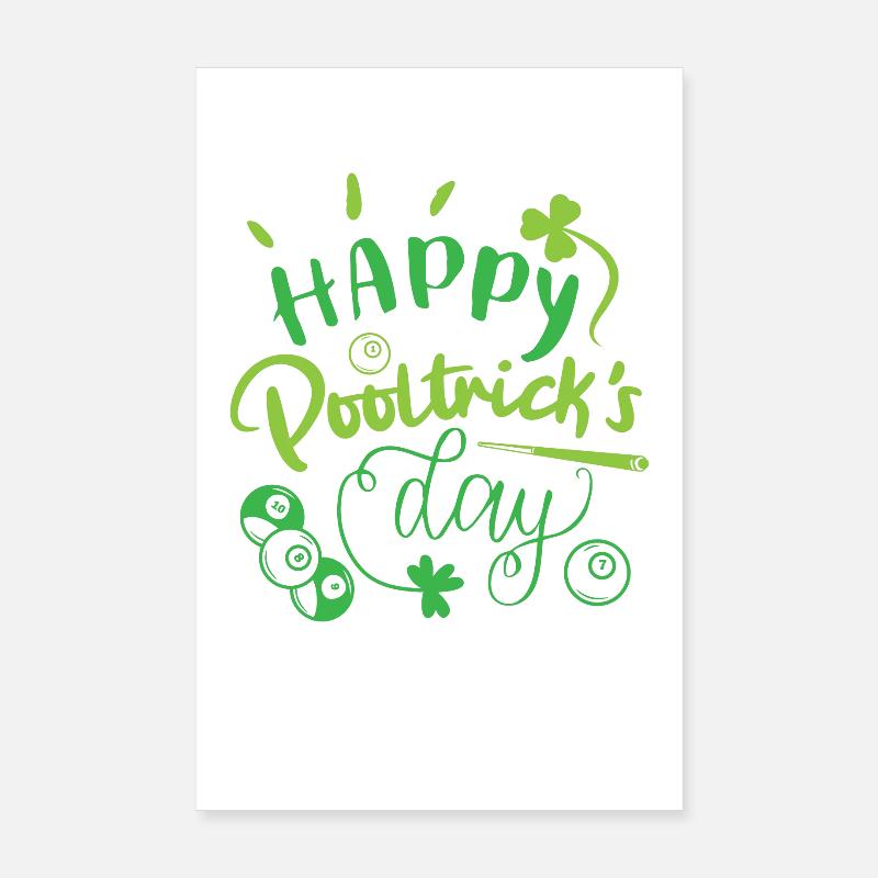 Billiards St. Patrick's Poster 8" x 12" (20x30 cm)