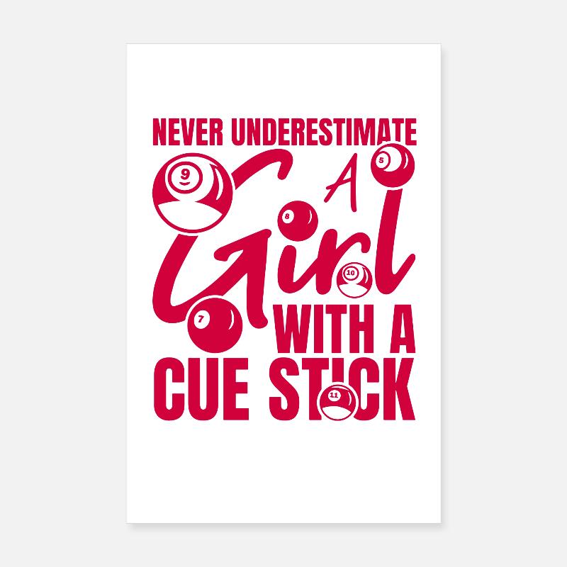 Billard Mädchen Poster 20x30 cm