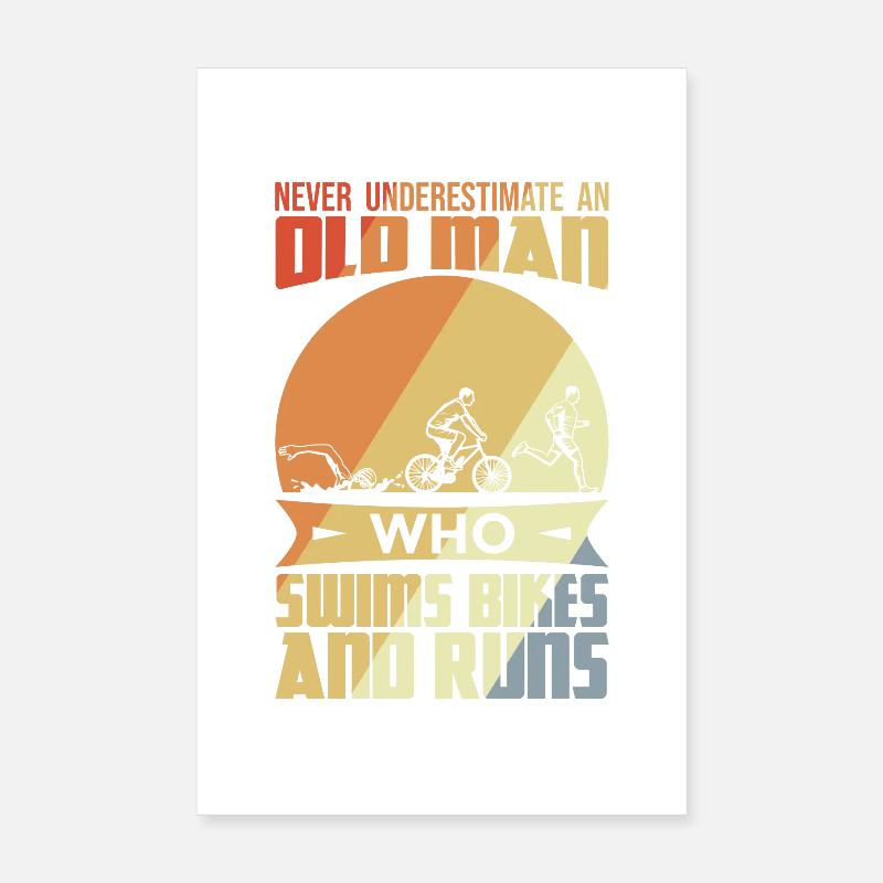 Alter Triathlet Poster 20x30 cm
