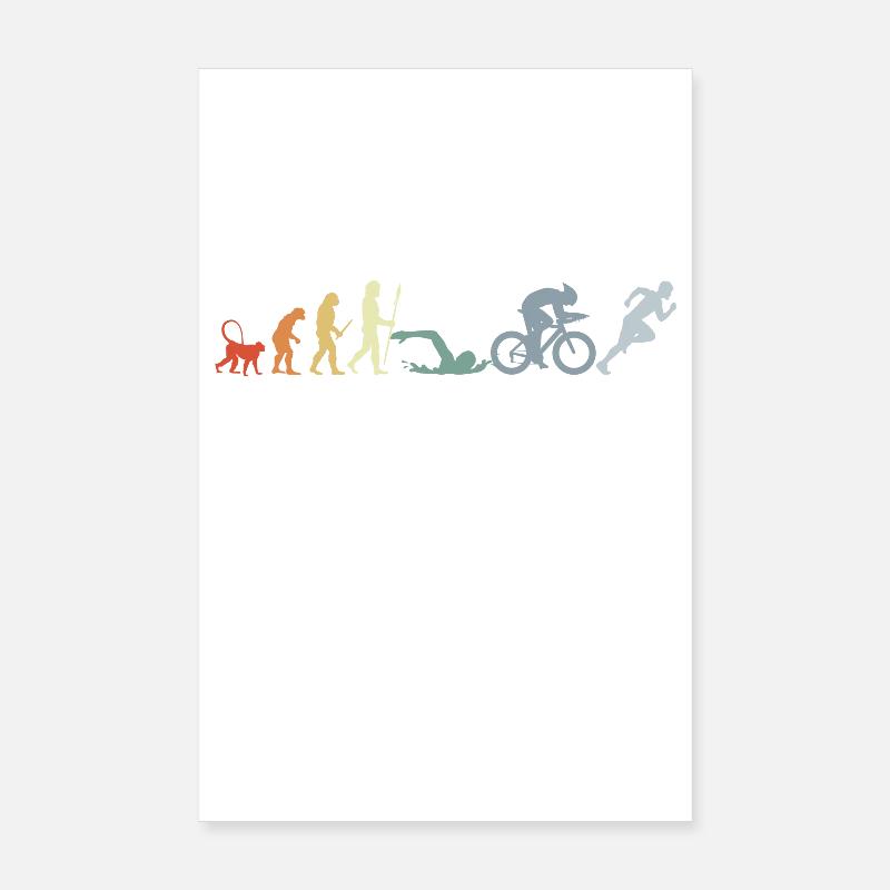 Triathlon Evolution Poster 20x30 cm
