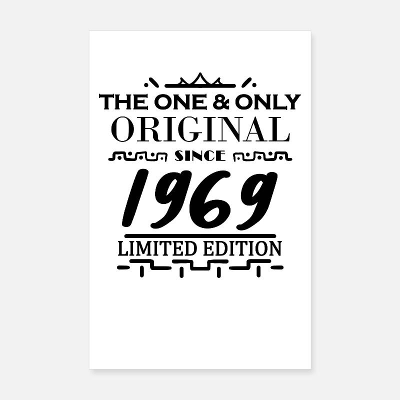 1969 - Année de construction 1969 - Naissance 1969 Poster 20 x 30 cm