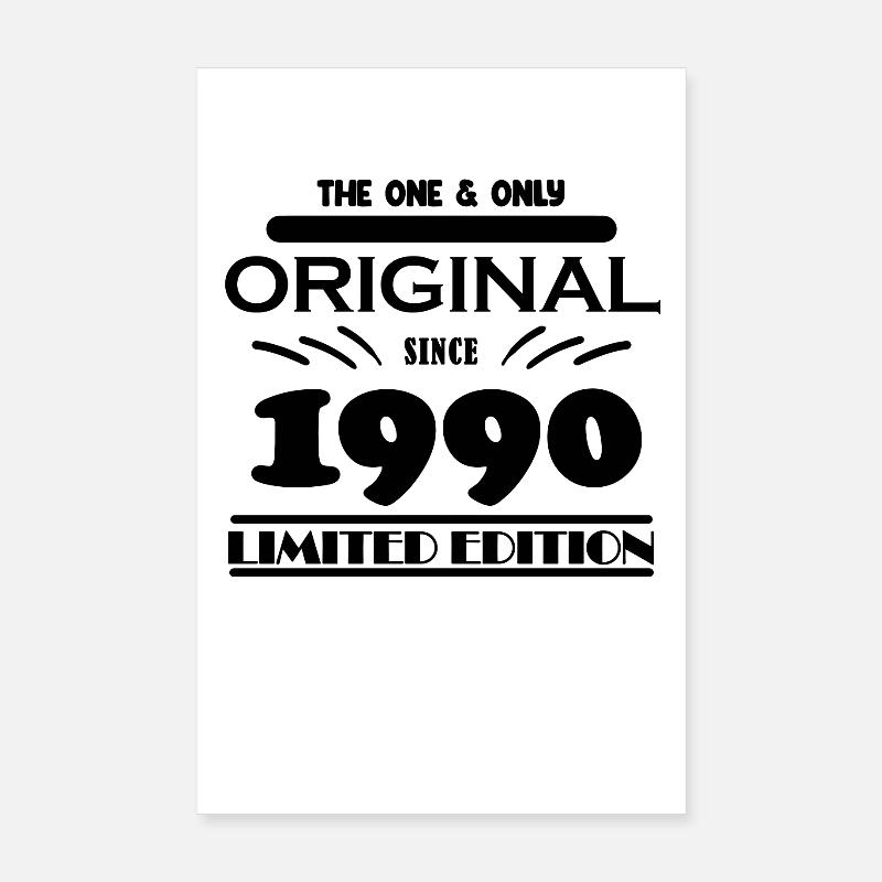 1990 - Année de construction 1990 - Né en 1990 Poster 20 x 30 cm