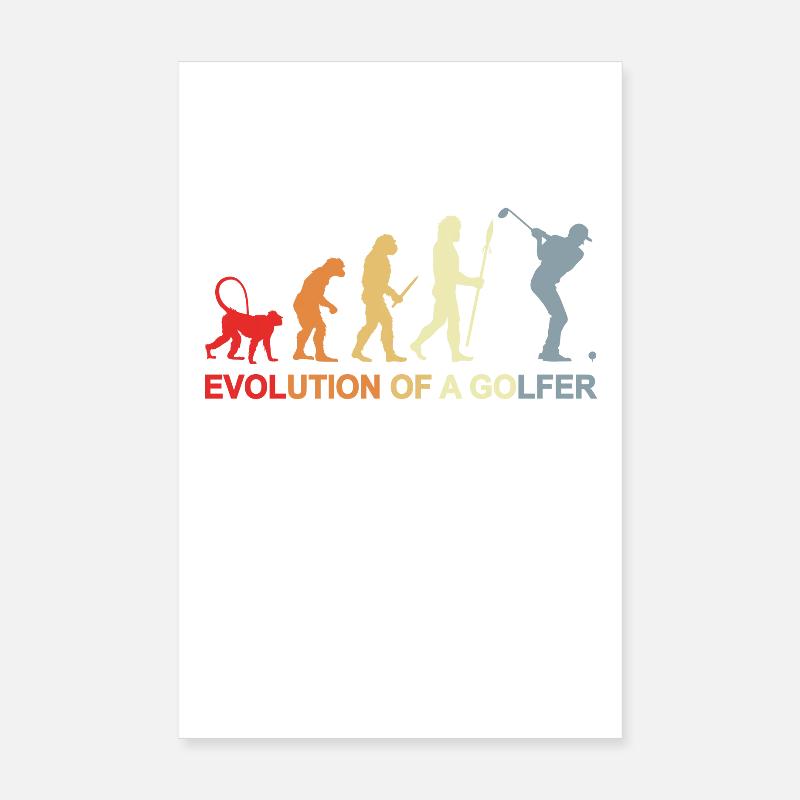 Golfer Evolution Poster 8" x 12" (20x30 cm)