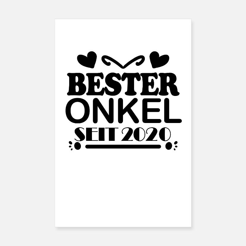Bester Onkel seit 2020 Poster 20x30 cm
