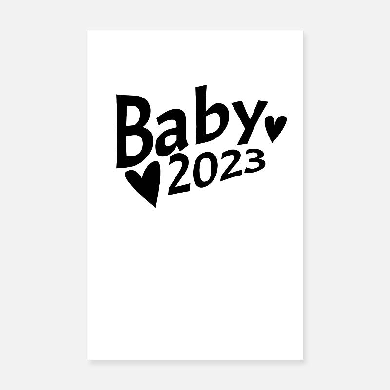 Bébé 2023 - Naissance Enceinte 2023 Grossesse Poster 20 x 30 cm