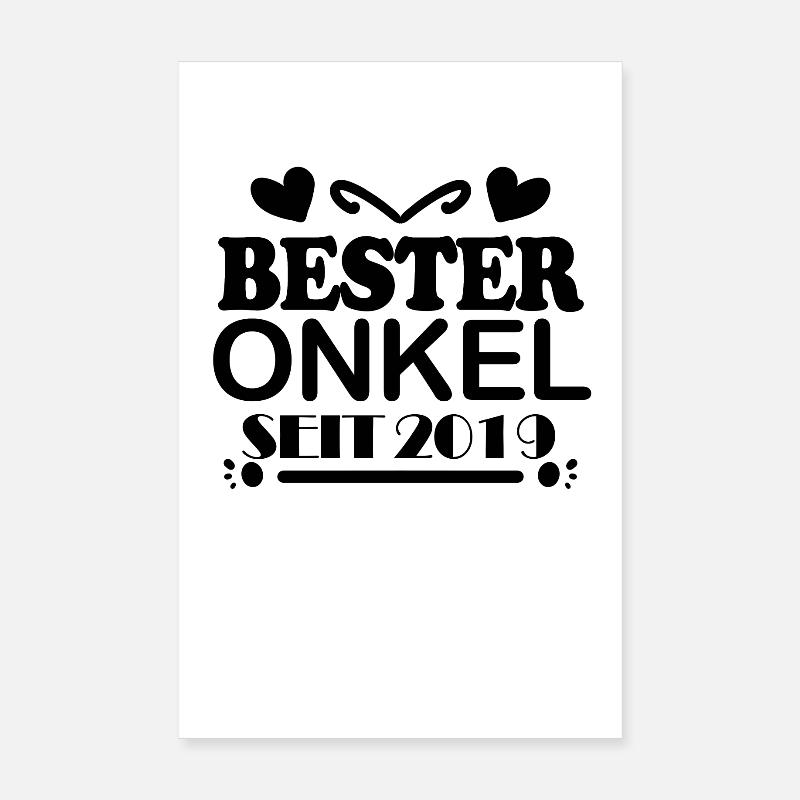 Bester Onkel seit 2019 Poster 20x30 cm