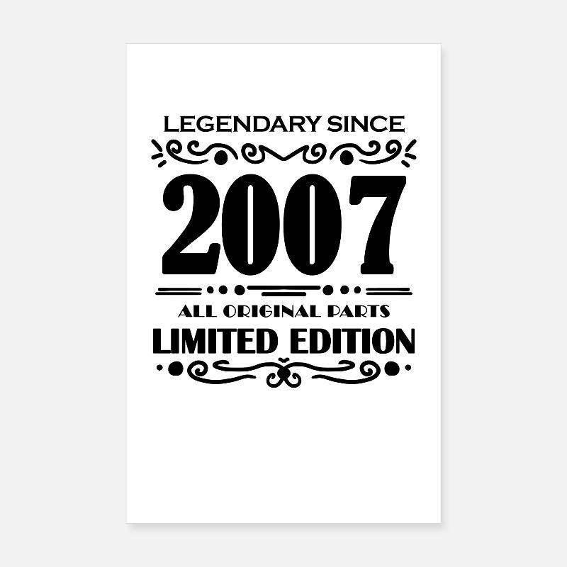 2007 - Né 2007 - Année de construction 2007 Poster 20 x 30 cm