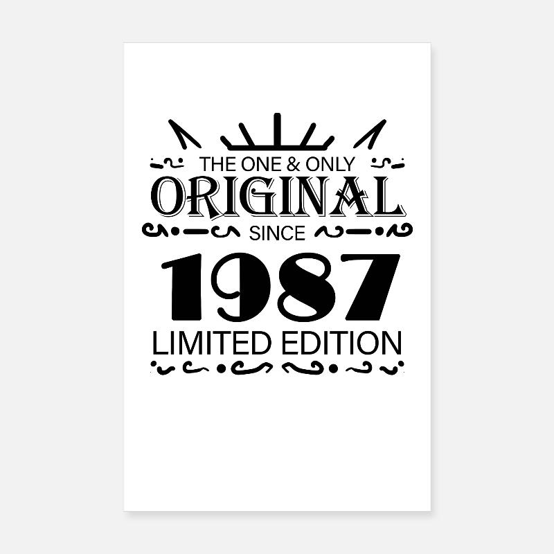 1987 - Année de construction 1987 - Né en 1987 Poster 20 x 30 cm