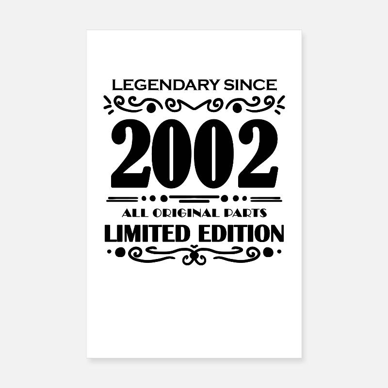2002 - Né 2002 - Année de construction 2002 Poster 20 x 30 cm
